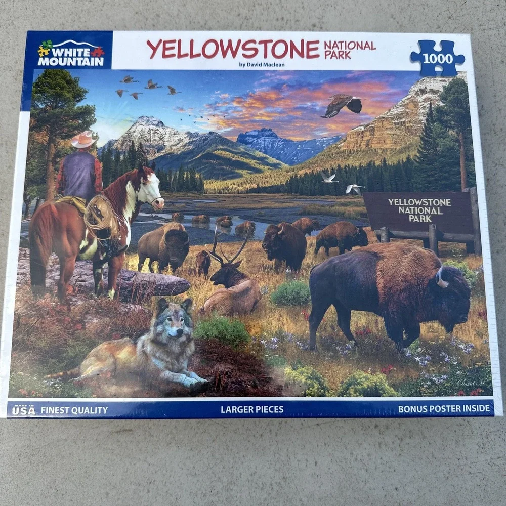 Yellowstone National Park White Mountain 1000 Larger Piece Puzzle‎ Shrinkwrapped