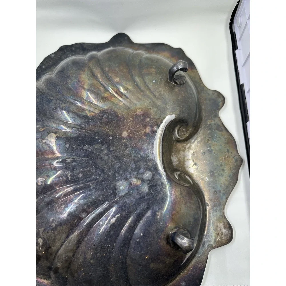 Poole Silver Plate Old English Shell‎ Centerpiece Bowl EPC Nautilus 5013