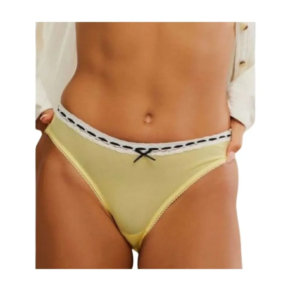 NWT Intimately Free People So Sweet Yellow Bikini Mesh Bottom Size S