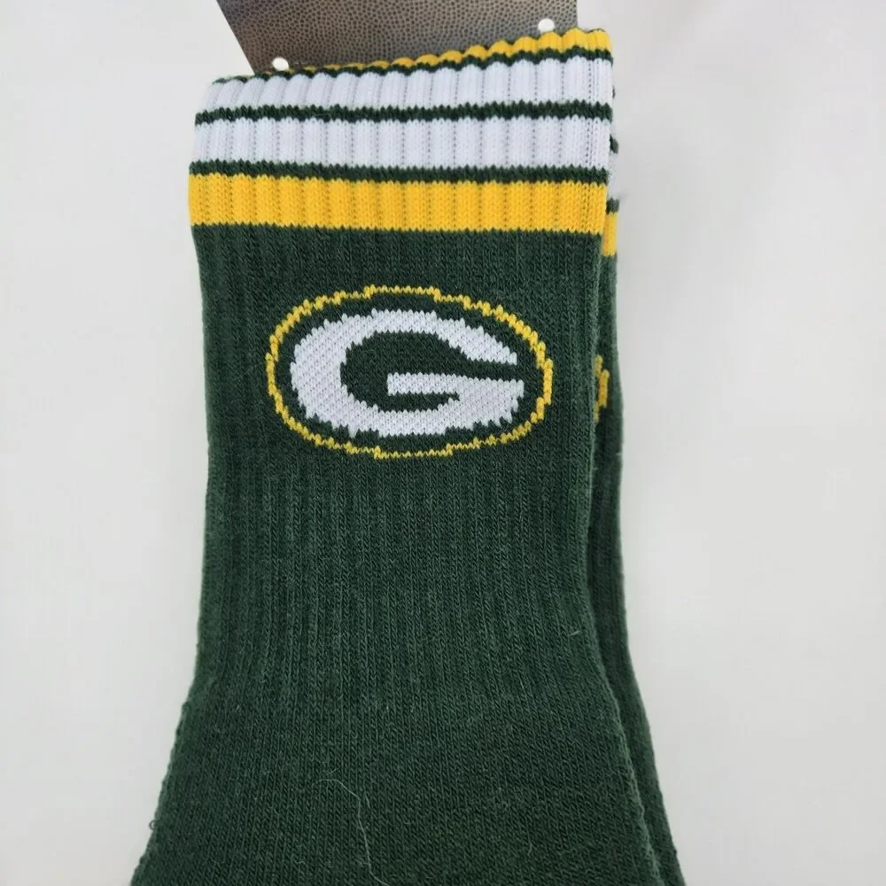 NFL Team Apparel Green‎ Bay Packers Wisconsin Football Crew Socks Mens 10-13