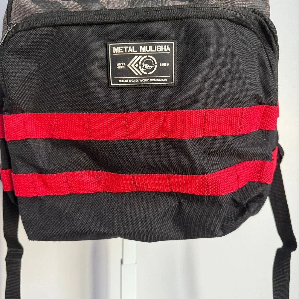 Metal Mulisha Backpack‎ Black Gray Red Skull Stars Logo Laptop Travel Bag
