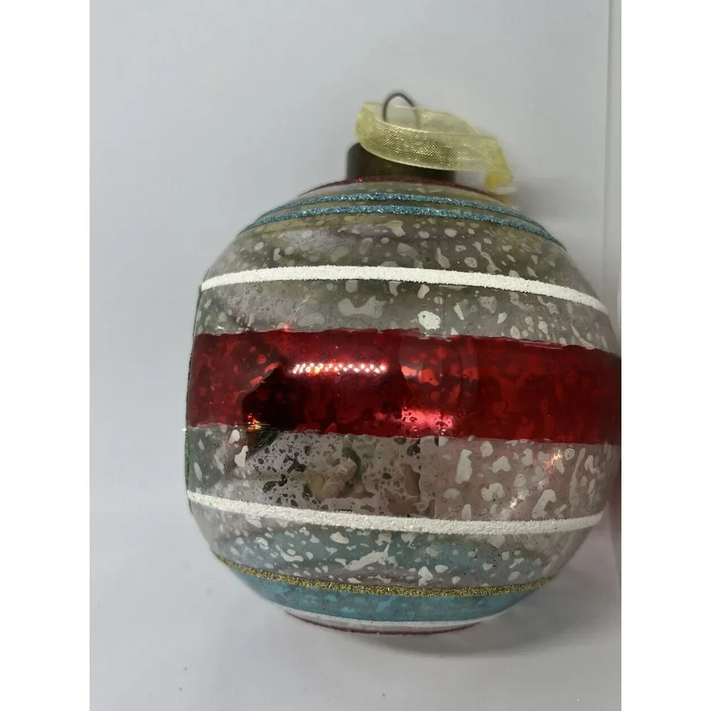 Pier 1 Imports Keepsake Christmas Ornament Handcrafted Lot Of 3 Glass SALE‎ ‼️