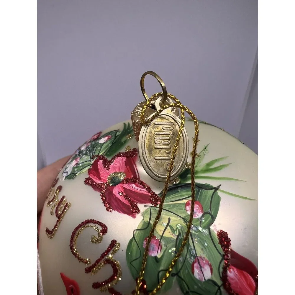 Pier 1 Imports Keepsake Christmas Ornament Handcrafted Lot Of 3 Glass SALE‎ ‼️