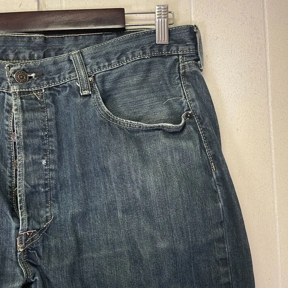 Levi's 501 Button Fly‎ Jeans Men 38x29 Blue Denim BlokeCore ClassicCore Straight