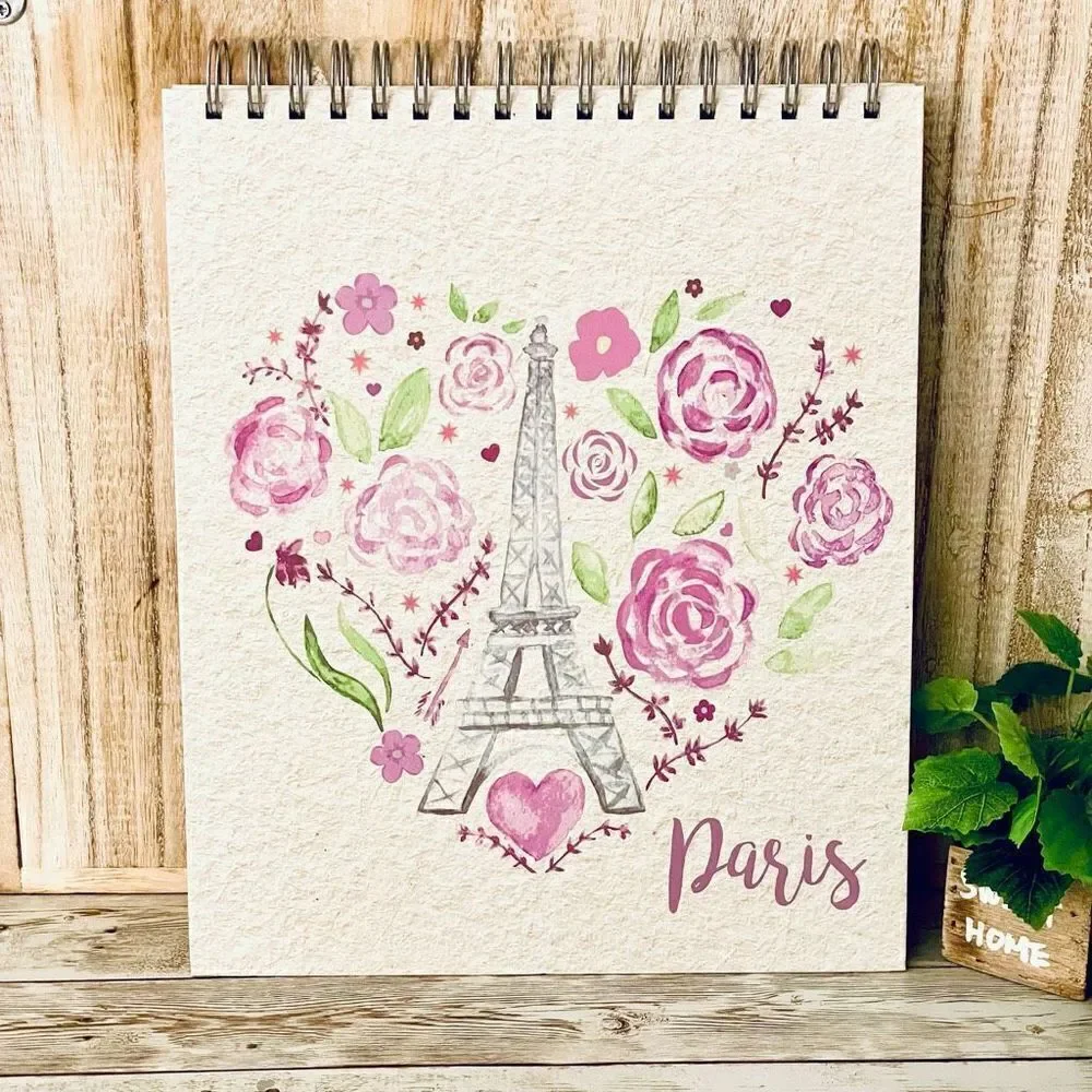 New Paris Eiffel Tower Sand Color sketchbook 76 acid free perforated pages