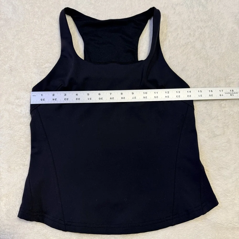 lululemon cropped black tank top Bra women's size 8 Square Neck Lulu
