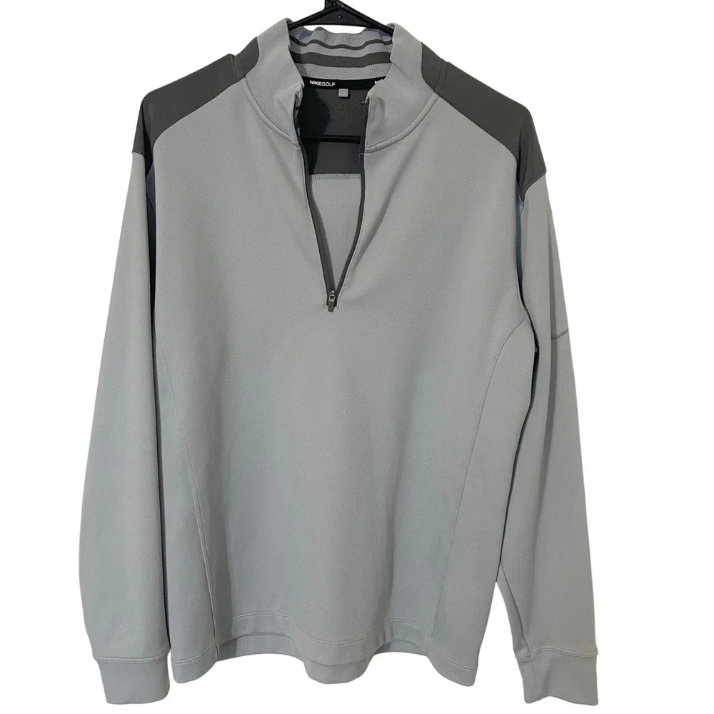 Nike Golf‎ Dri FIT 1/4 Zip Pullover Men's Medium Gray Tour Performance