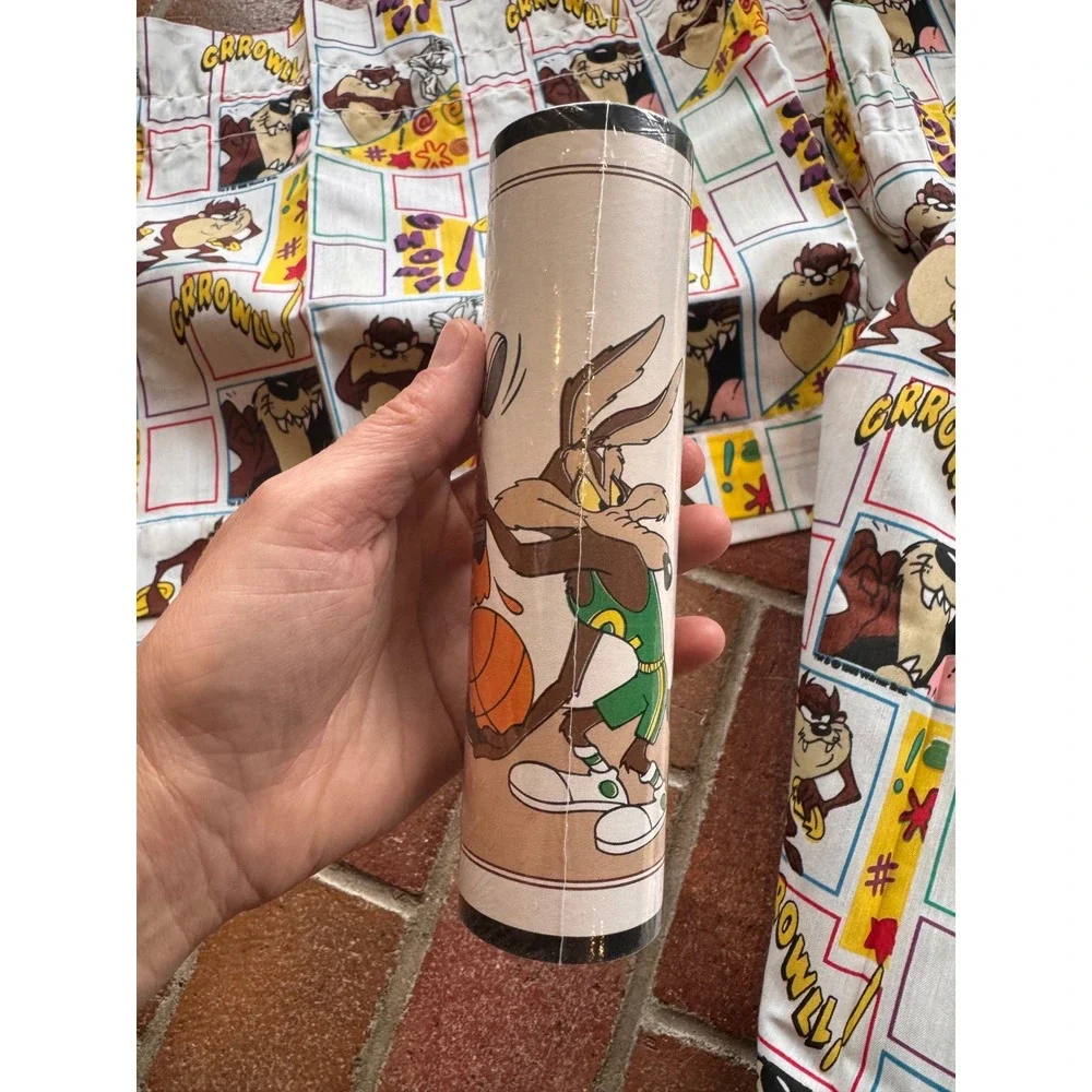 Vintage Looney Tunes Taz Curtain Panel and‎ Space Jam Wallpaper Border Set 90s