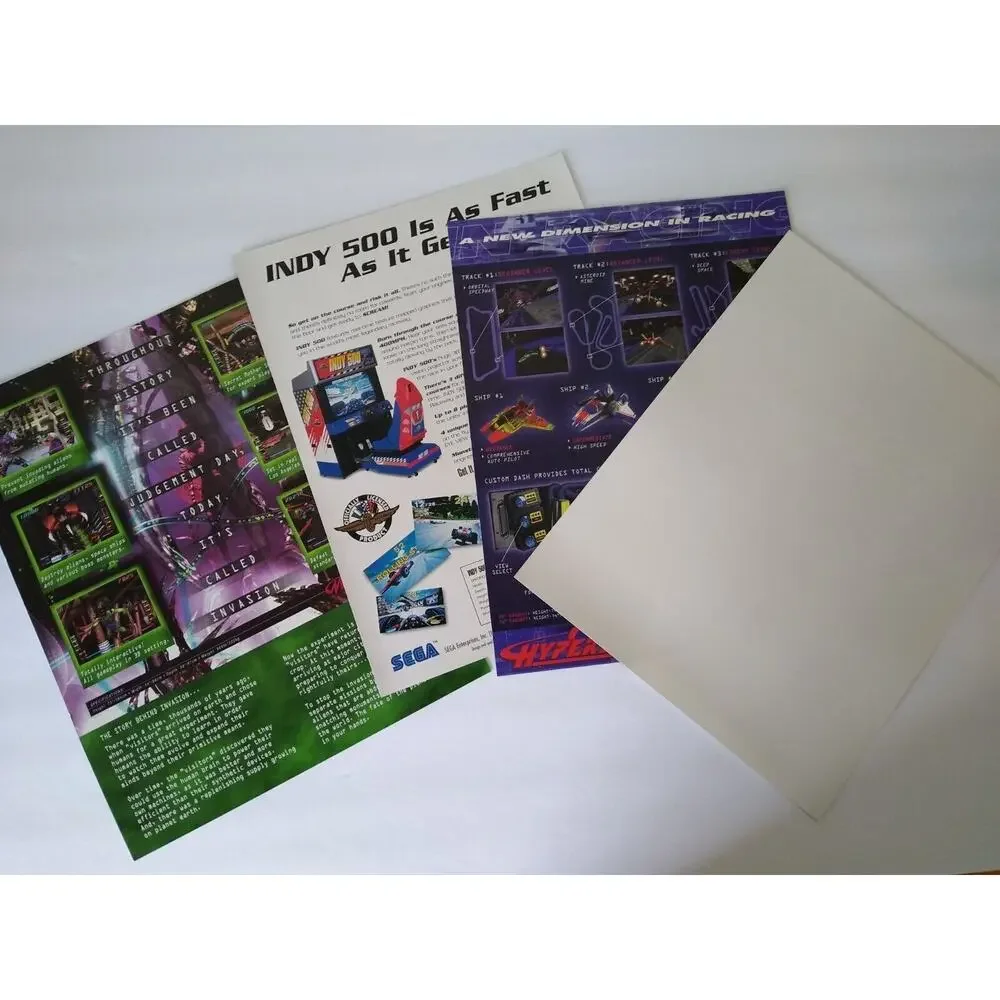 Arcade Game Flyers Invasion The Abductors Indy 500 Hyperdrive Hydro Thunder (4)