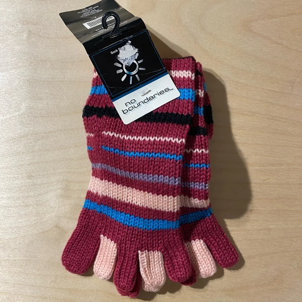 No Boundaries Multicolor Striped Knit Toe Socks (GX)