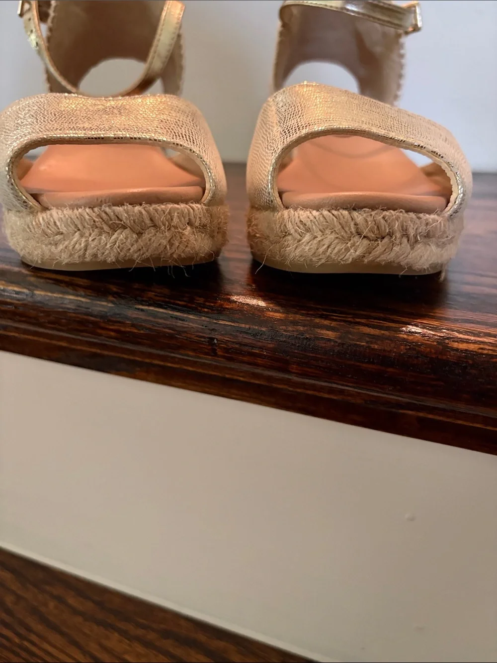 N/A gold espadrille