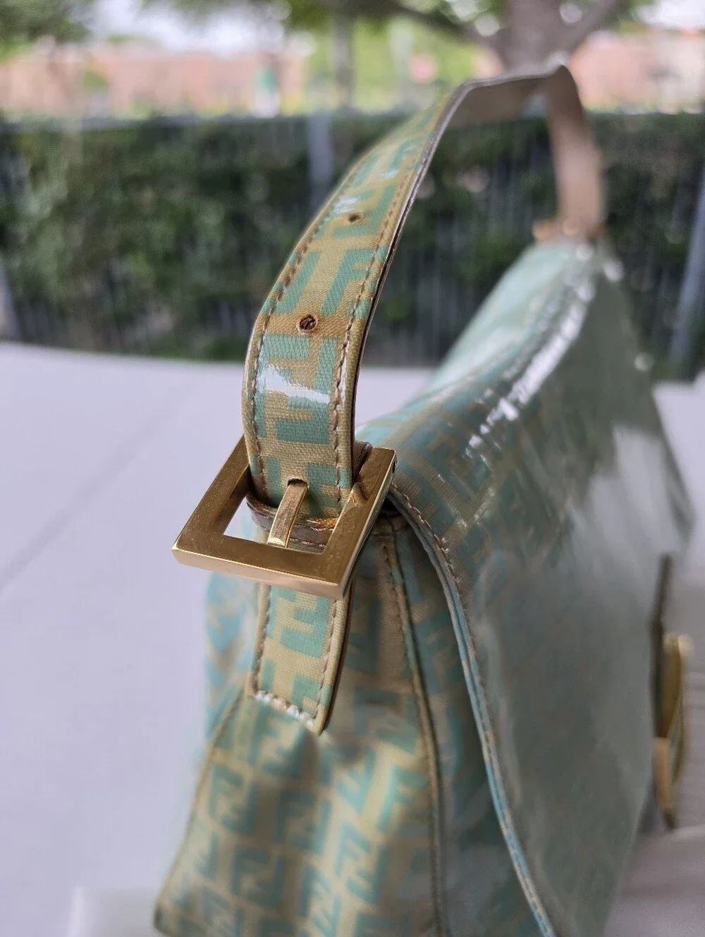 Absolutely Gorgeous Fendi Zucchino FF y2k small  Mama Baguette purse