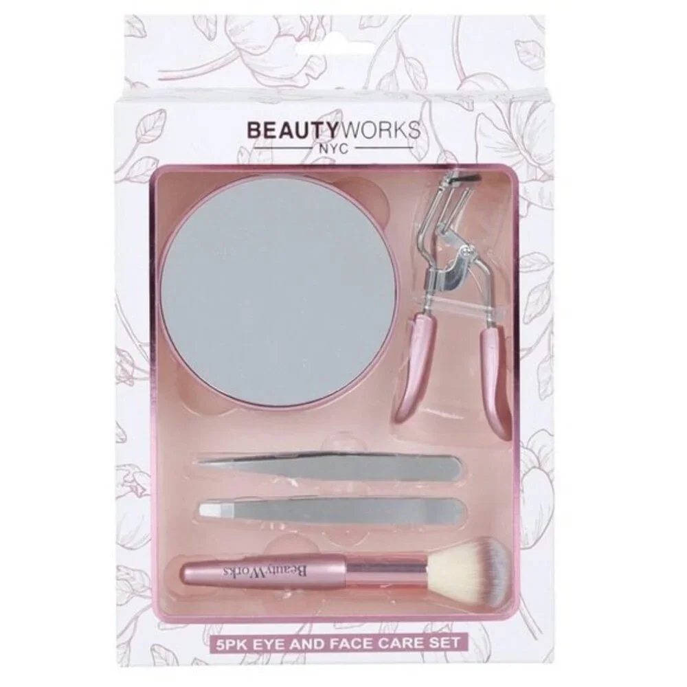 Eyelash curler tweezer mirror brush set new