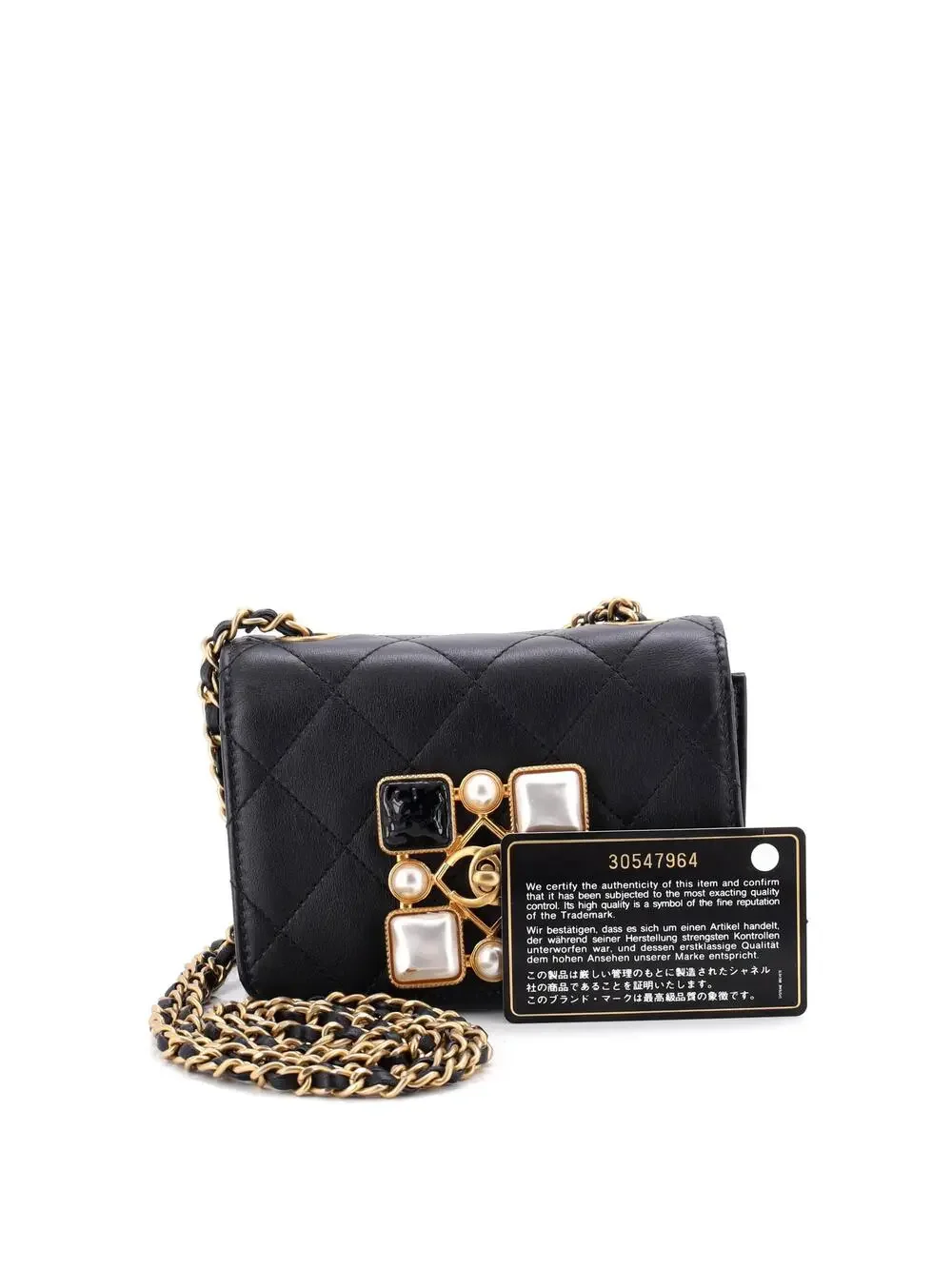 Chanel Resin And Pearl Cc Full Flap Bag #268061C35B