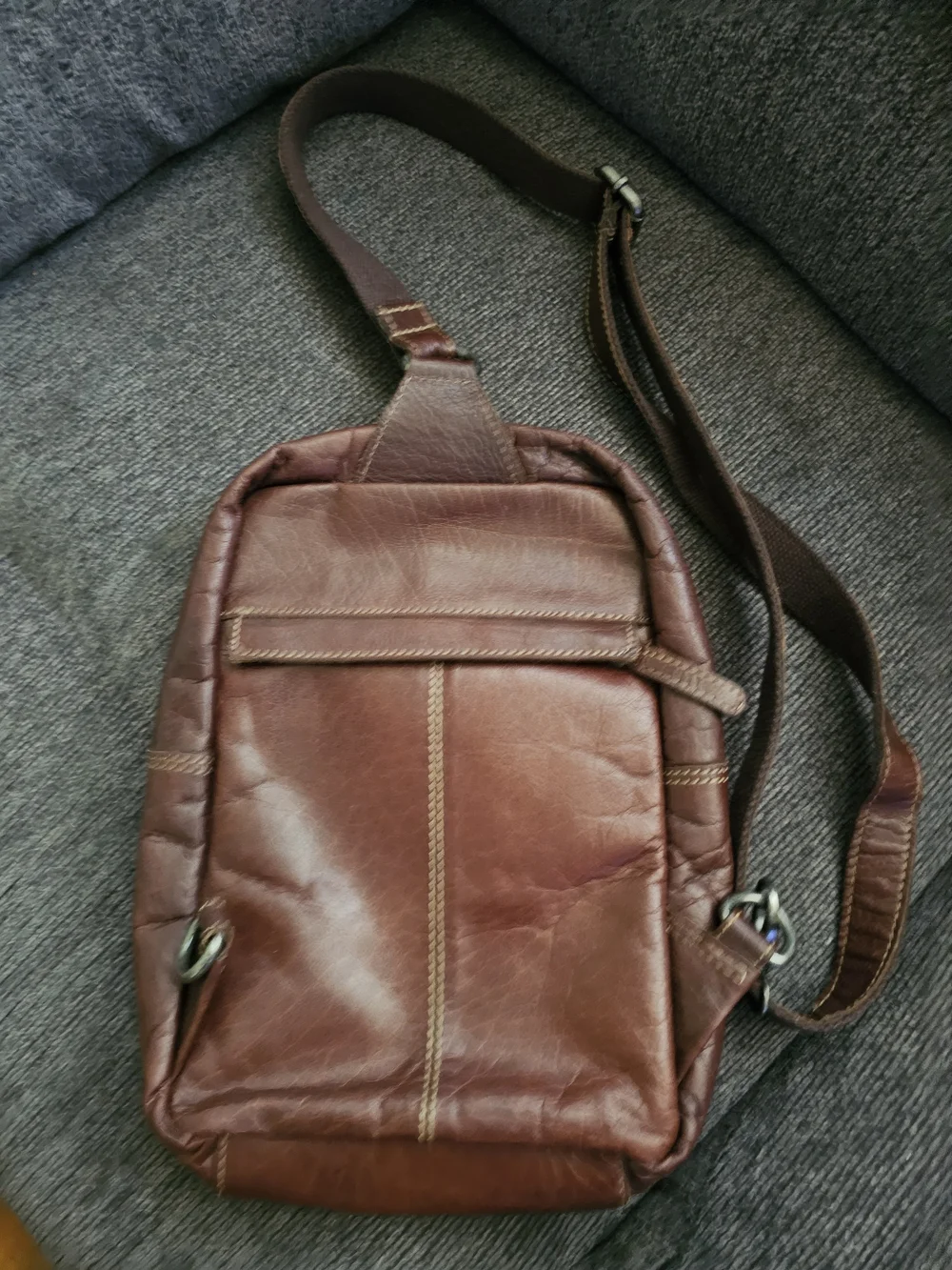 Wild West Brown Leather Messenger Crossbody for Men