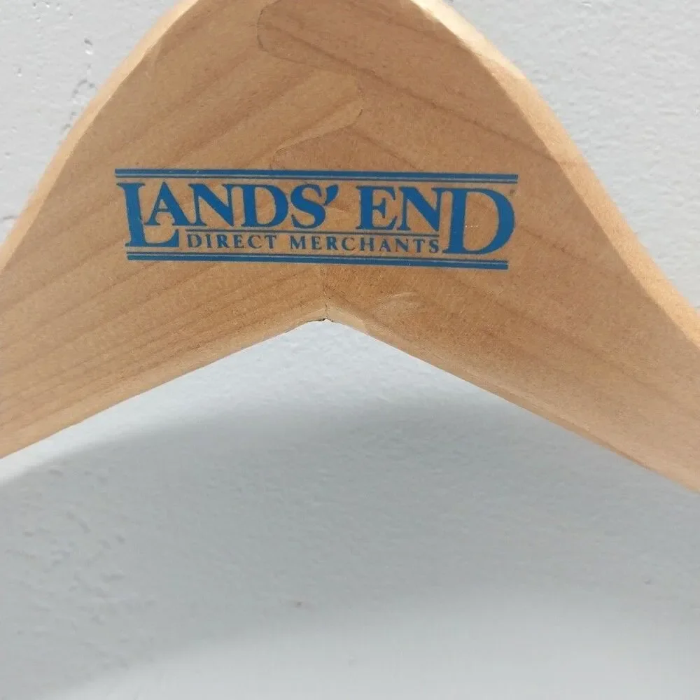Vintage Lands' End Wood Clothes Hanger Store Display Advertising 17