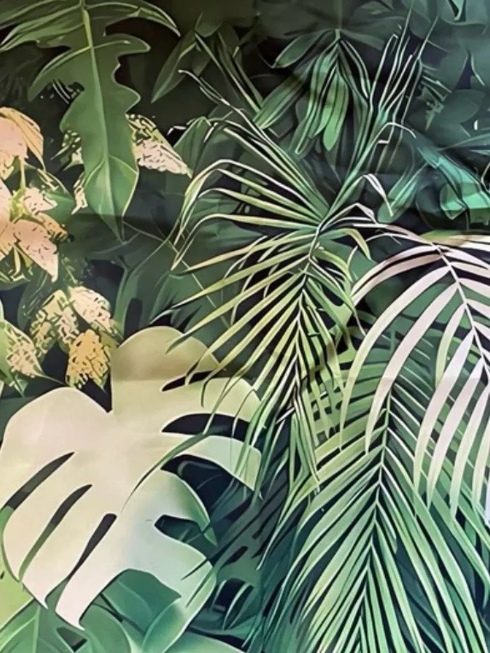 2 Tropical Green Botanical Wall Art Backdrops