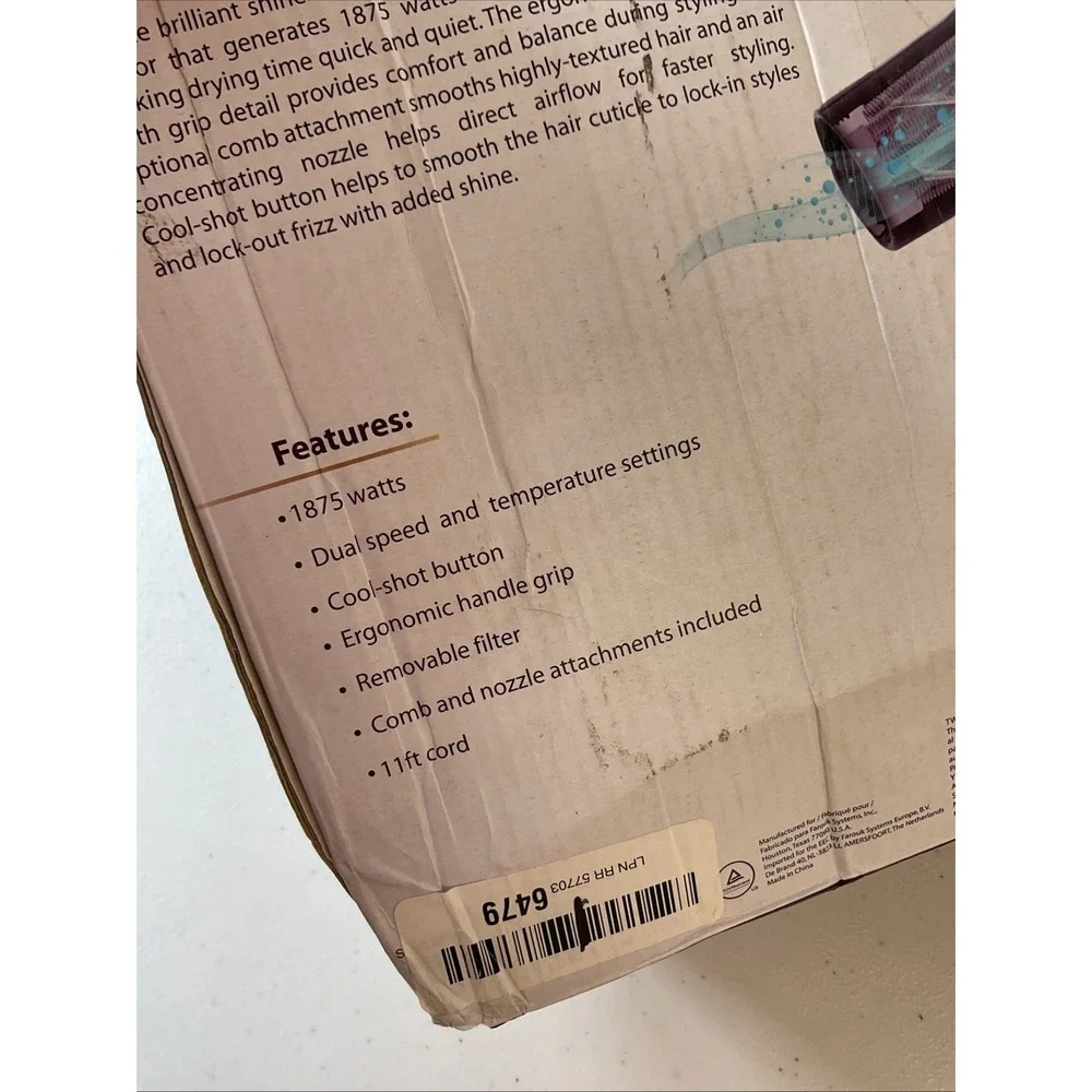CHI Deep Brilliance Hair Dryer  Purple 1875‎ watt 11ft cord