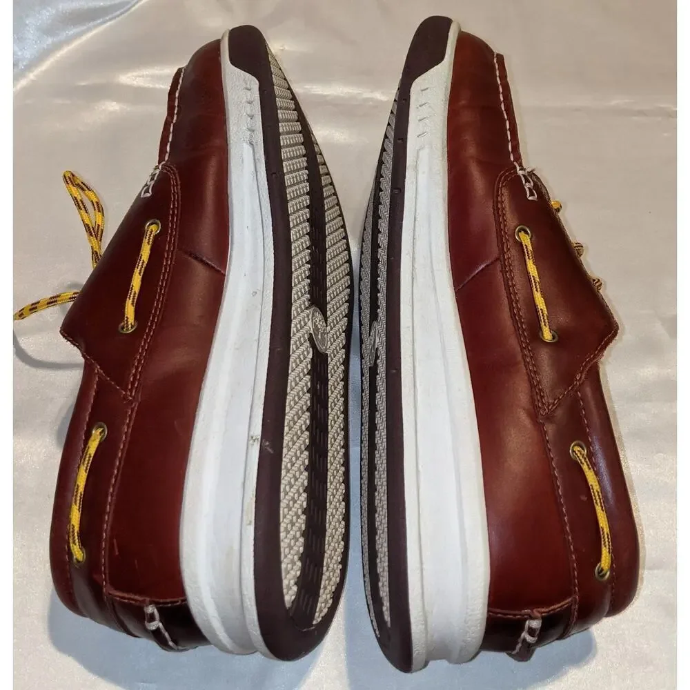 Timberland Mens Brown Casual Classic Leather Lace Up Boat Deck Shoes Size 11.5