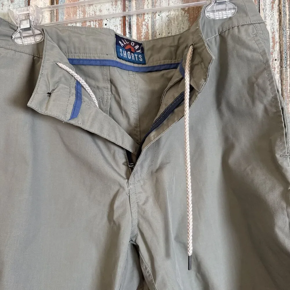 Faherty All Day Shorts Men's Size 31 Green/Tan Quick Dry Lightweight Hiking 7.5”
