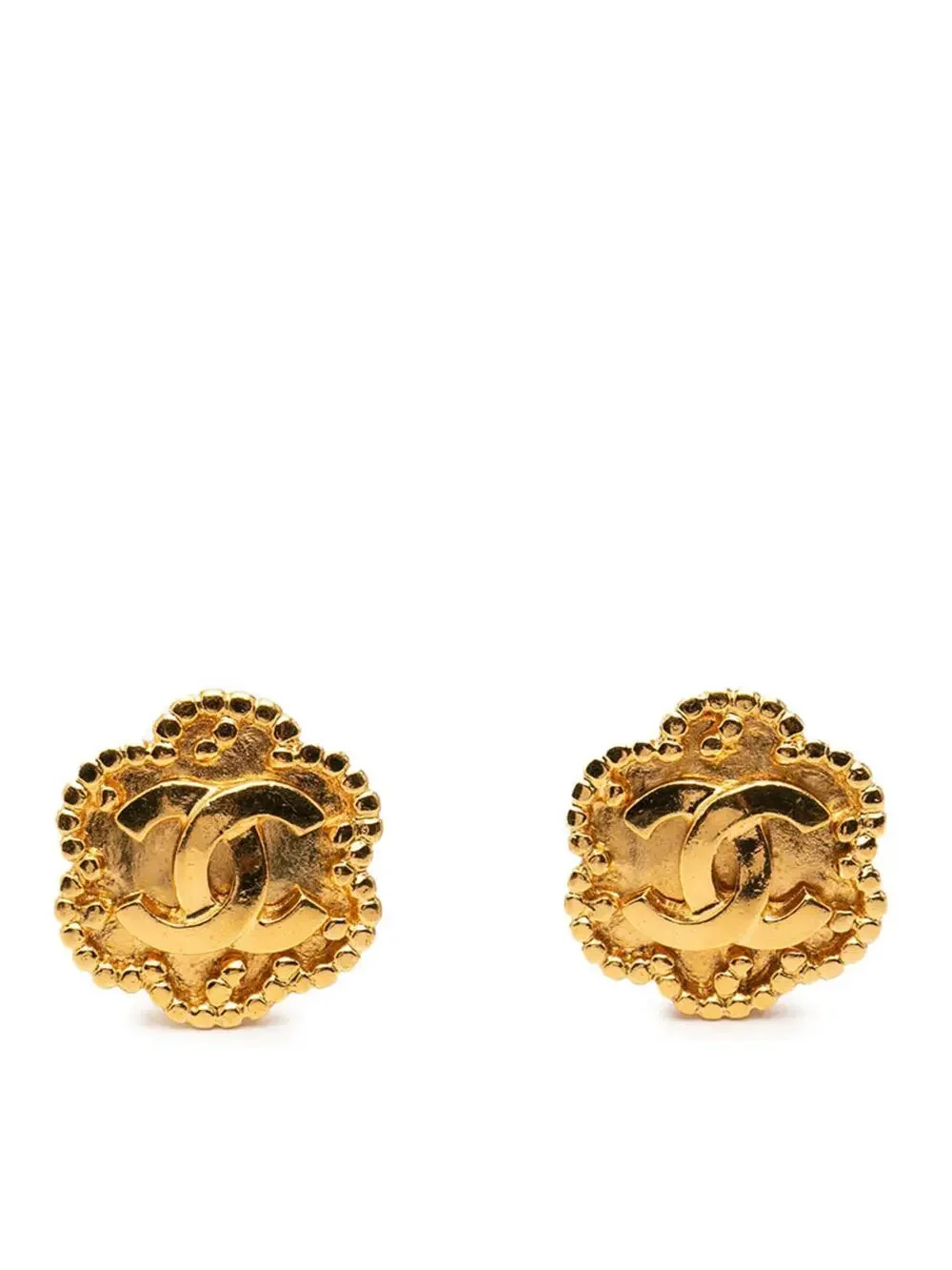 Chanel Cc Logo Flower Clip-On Earrings #287713C71B