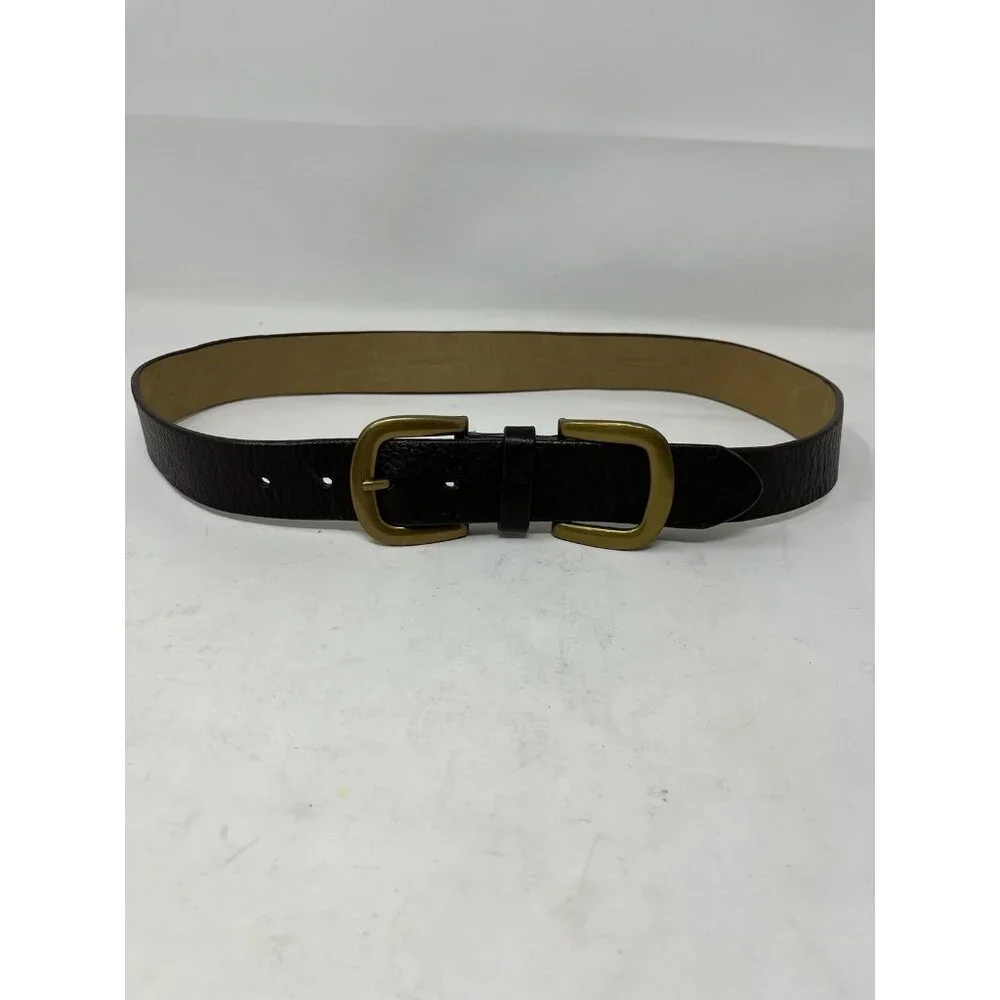 Talbots Womens S Leather Brown Belt Double Buckle Fits‎ 29.5