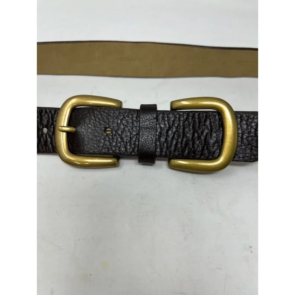 Talbots Womens S Leather Brown Belt Double Buckle Fits‎ 29.5
