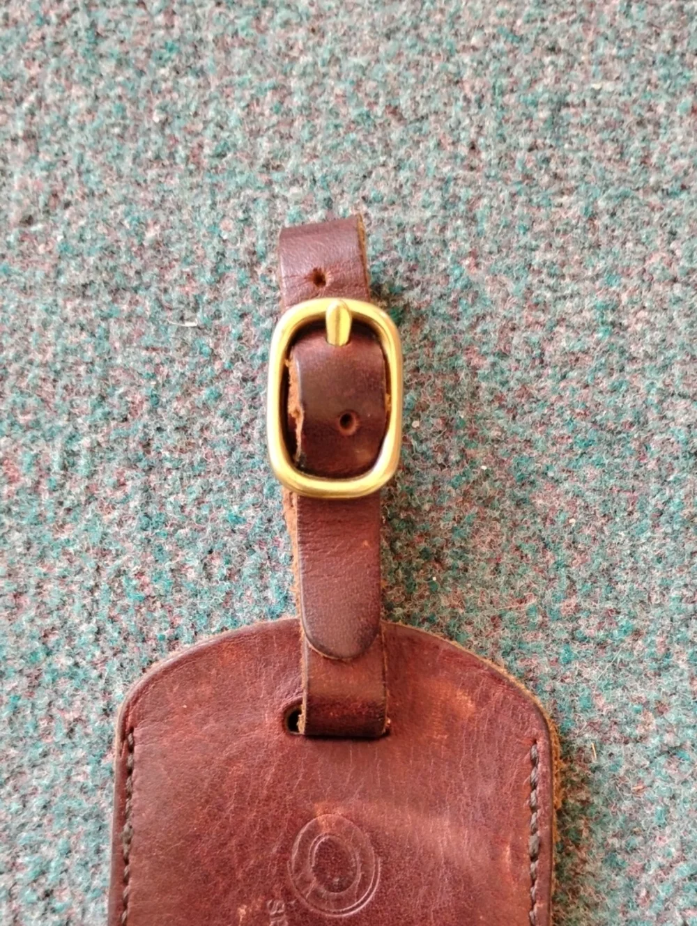 Orvis Brown Leather Luggage Tag