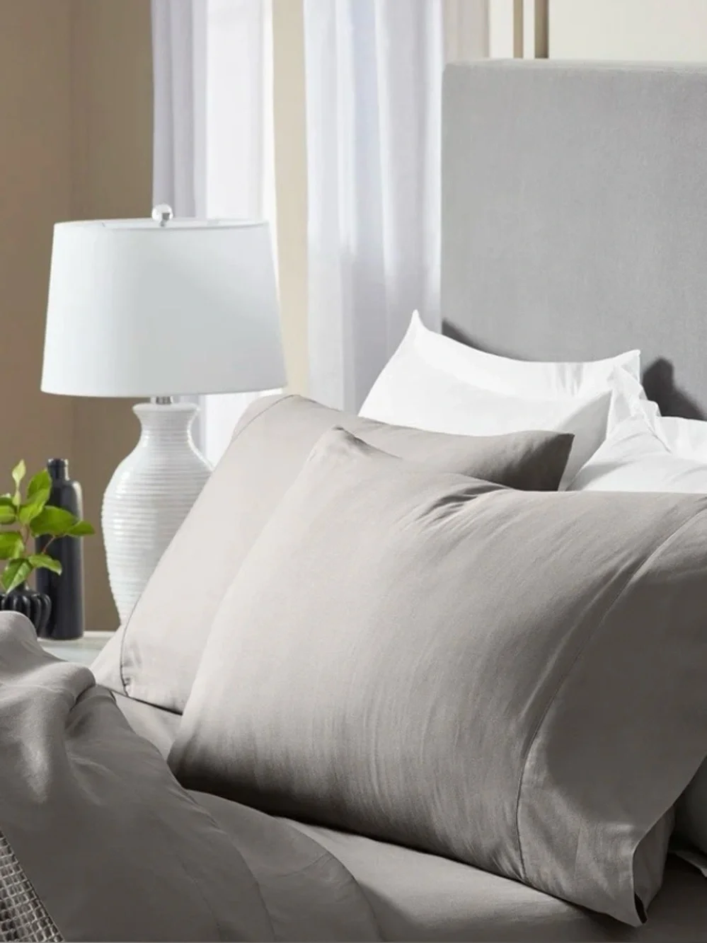 BOLL & BRANCH Signature Hemmed Cal King Sheet Set - Stone Gray