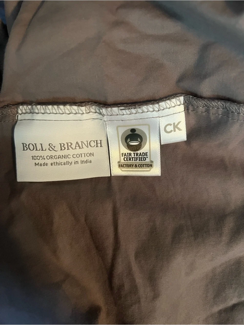 BOLL & BRANCH Signature Hemmed Cal King Sheet Set - Stone Gray