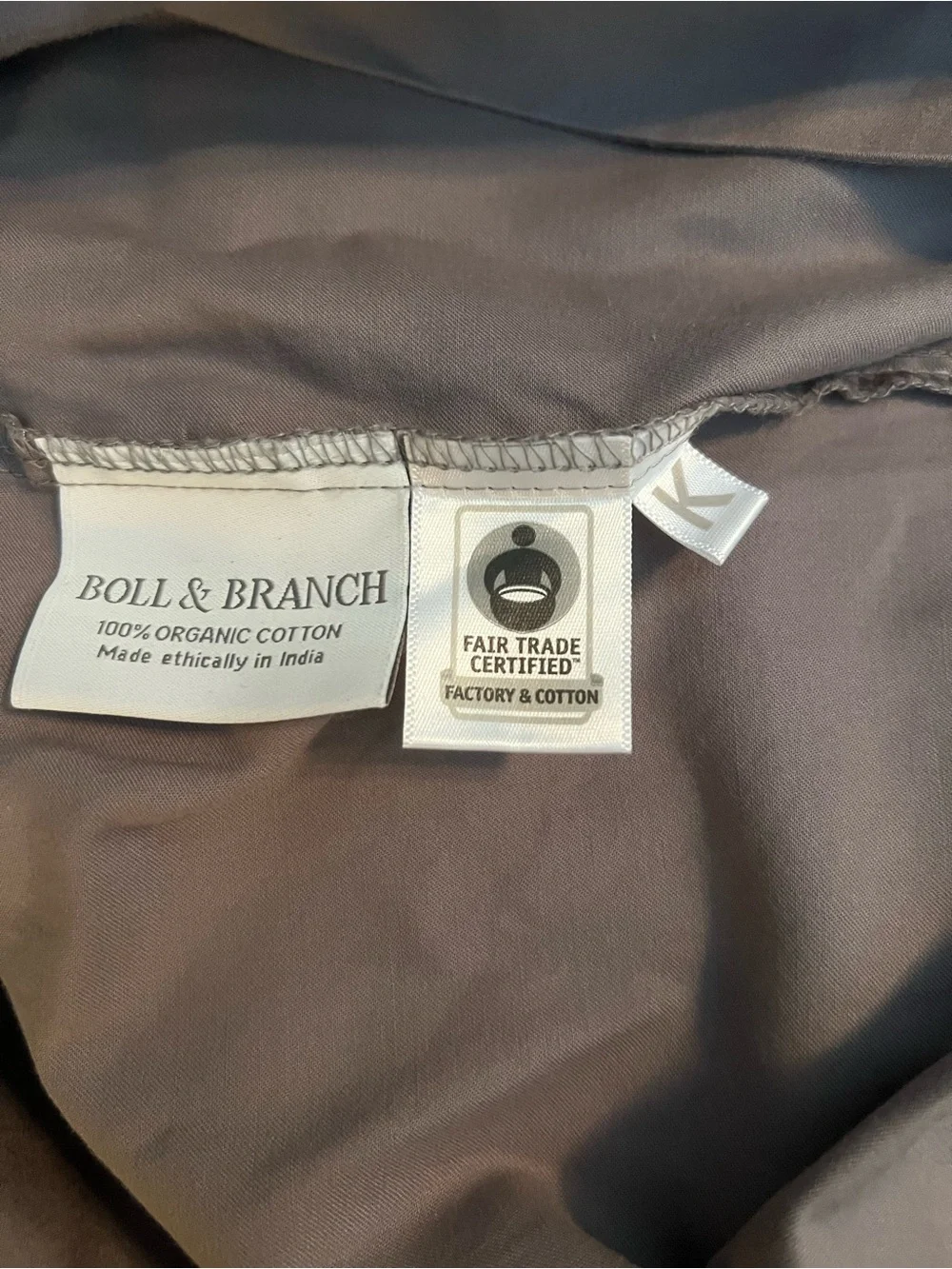 BOLL & BRANCH Signature Hemmed Cal King Sheet Set - Stone Gray