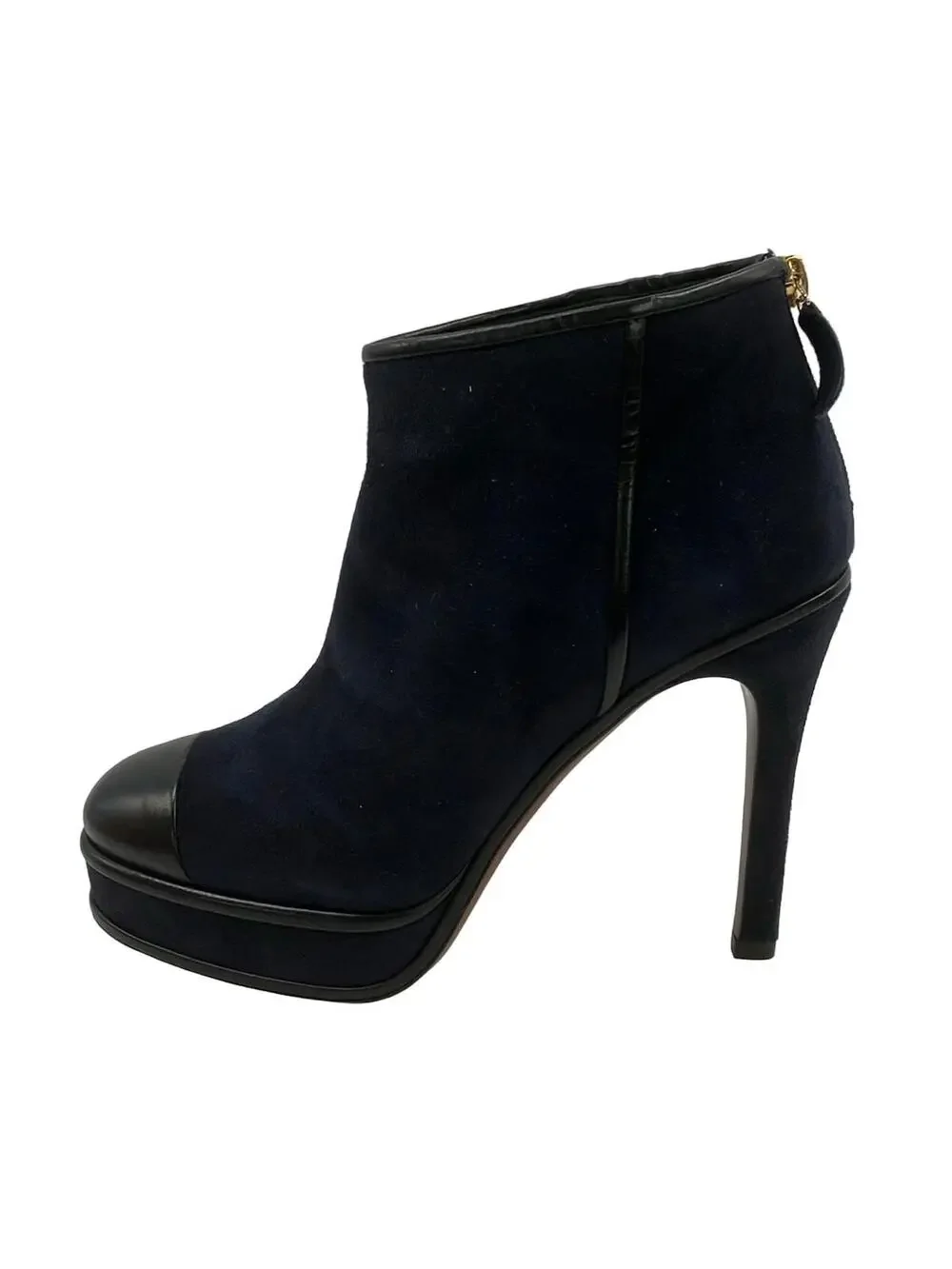 Chanel Dark Navy Black Suede Leather #282320C66B