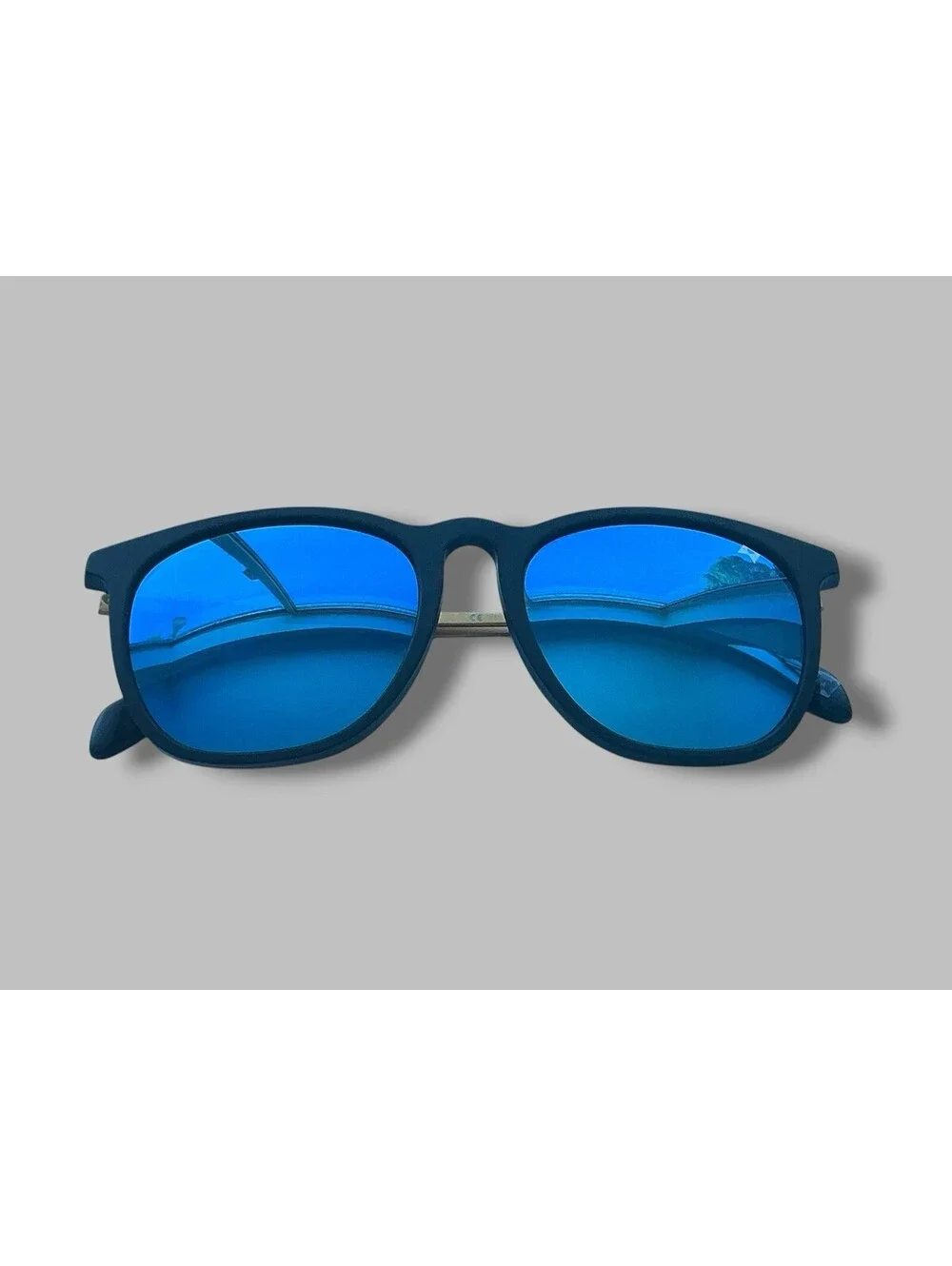 William Painter The Oasis Polarized Titanium Sunglasses Black Gold Blue Mirror