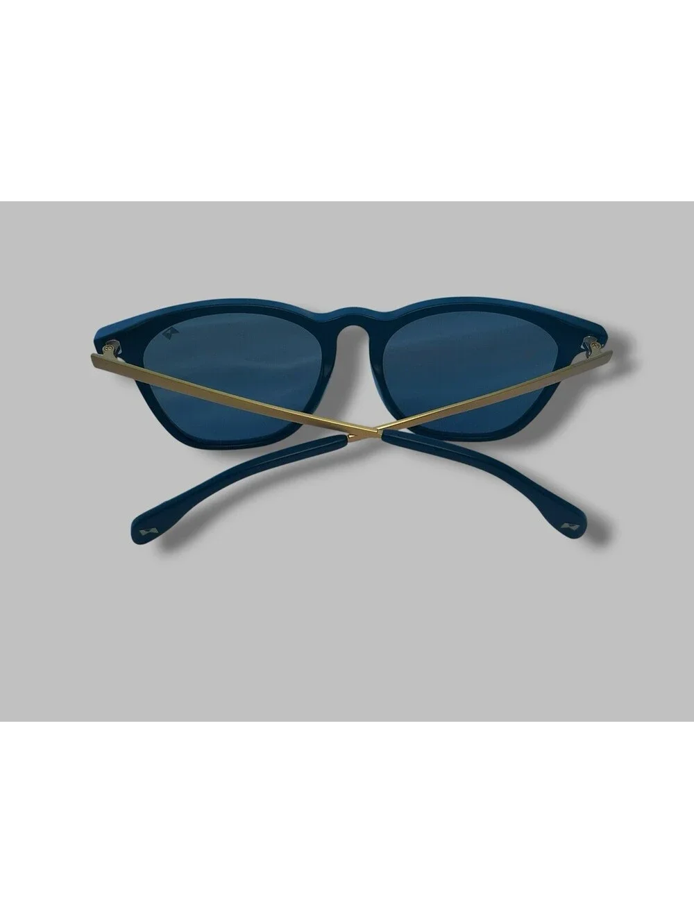 William Painter The Oasis Polarized Titanium Sunglasses Black Gold Blue Mirror