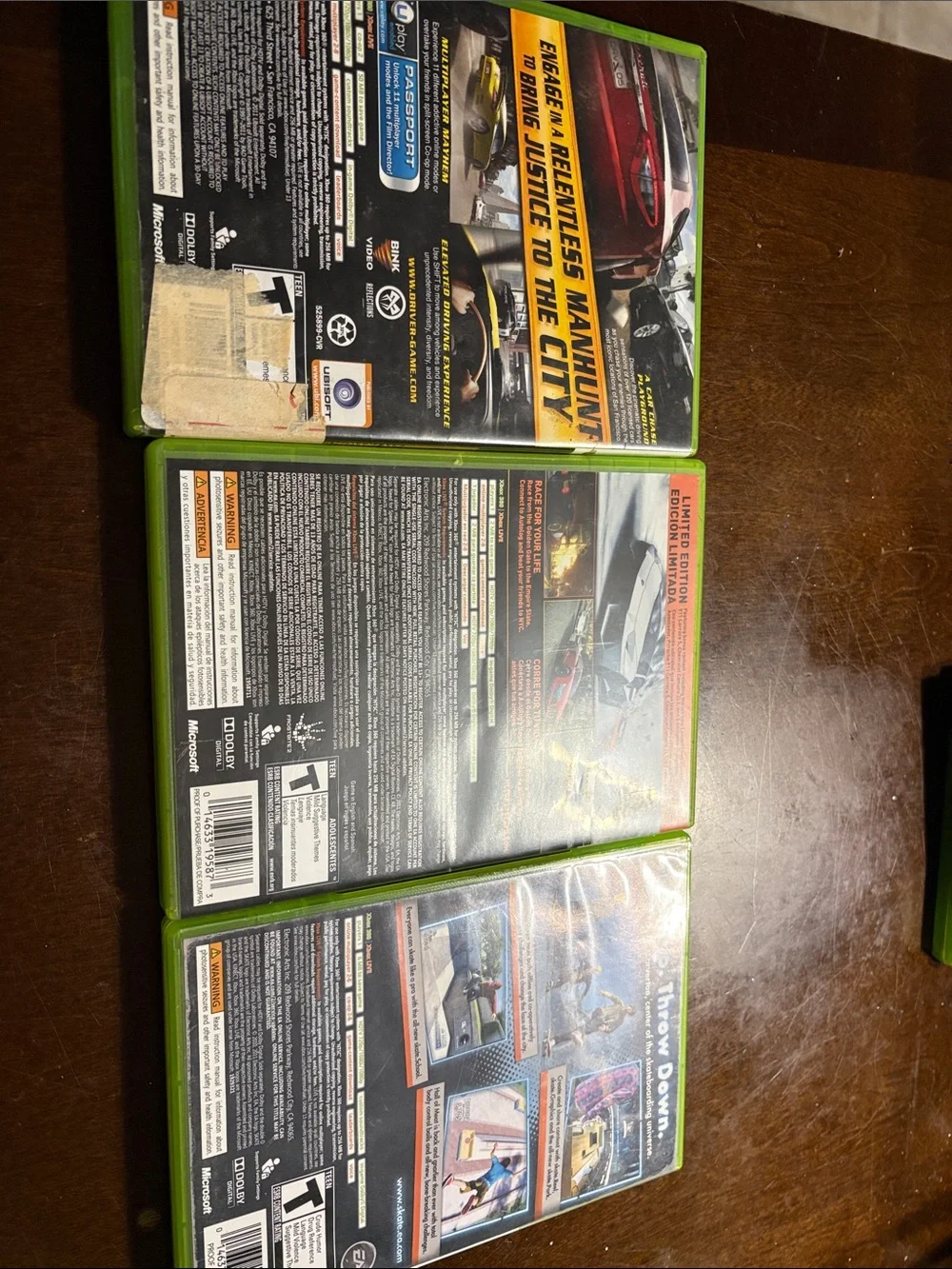 Racing Game Bundle - Green Cases (Need for Speed: The Run, Driver, Skate 3)