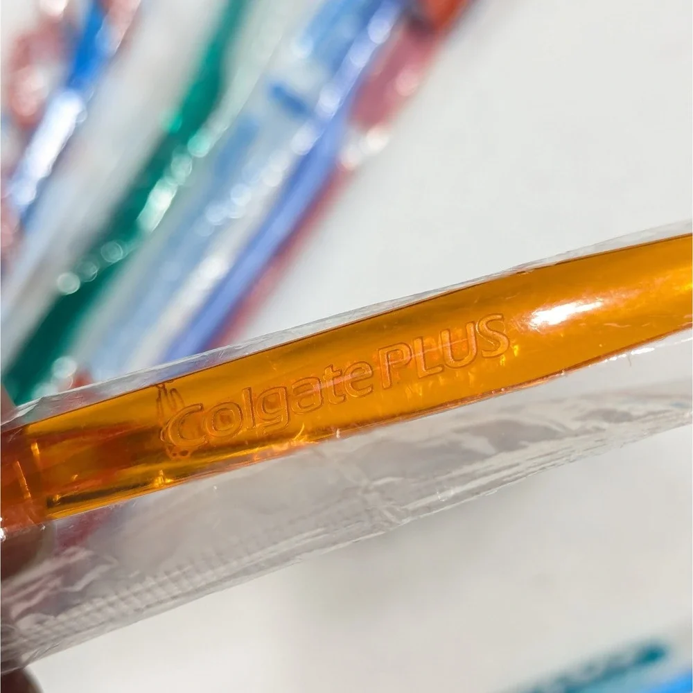 Vintage COLGATE PLUS Toothbrush Diamond Shape w/Dentist Info Printed (Lot of 5)