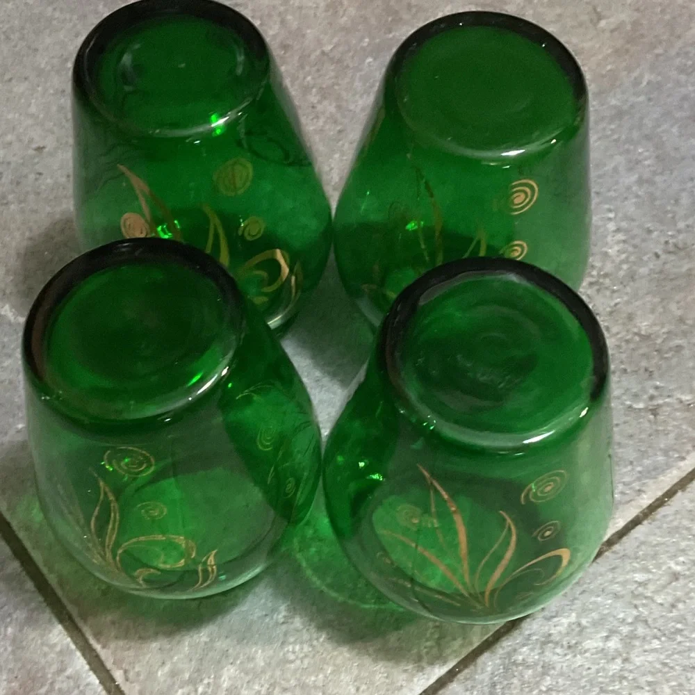 Elegant Green Glass Vases Set Bud vases