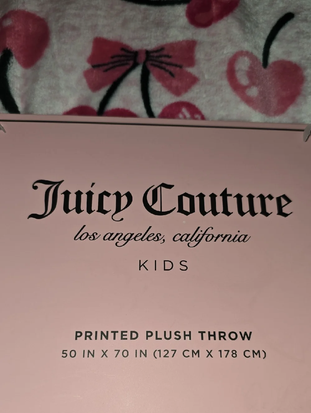 Juicy Couture plush throw