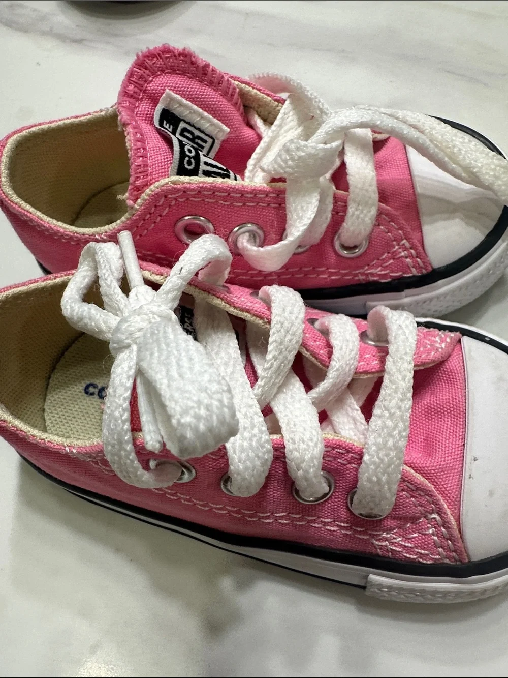 Converse Kids Pink and White All Star Sneakers