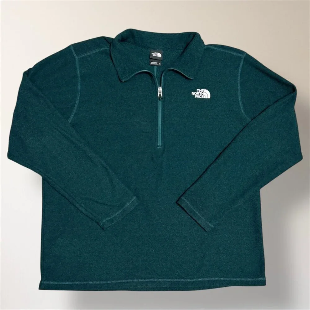 The North Face Men’s XXL Green Textured Cap Rock Fleece 1/4 Zip Pullover Outdoor