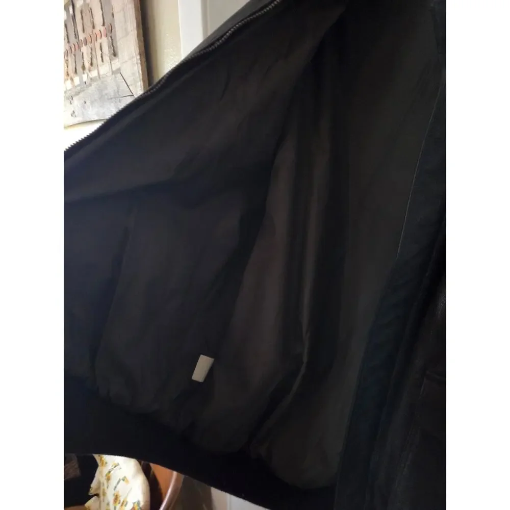 L.L. Bean Men's 40 TALL Leather Bomber Jacket Brown A-2 Flight Thinsulate