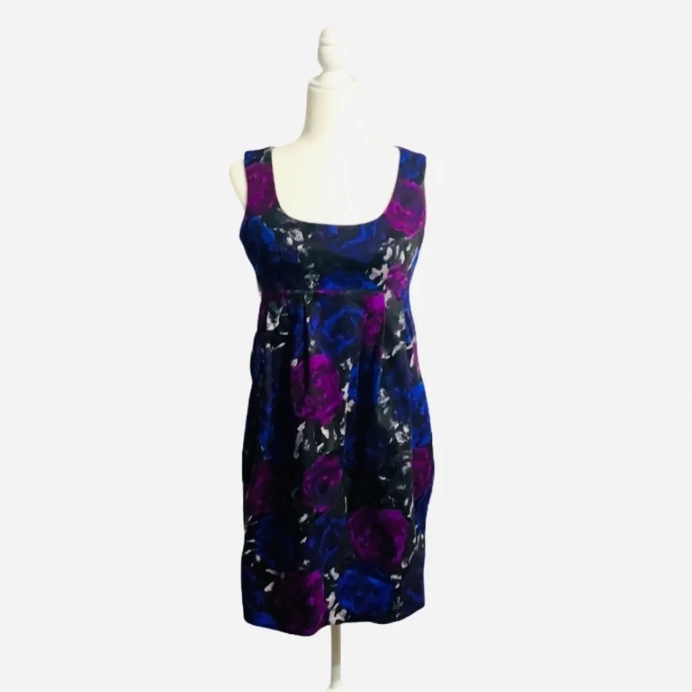 Michael Kors Dress Purple Floral Shift Mini Spring Wedding Garden Prom Size 2