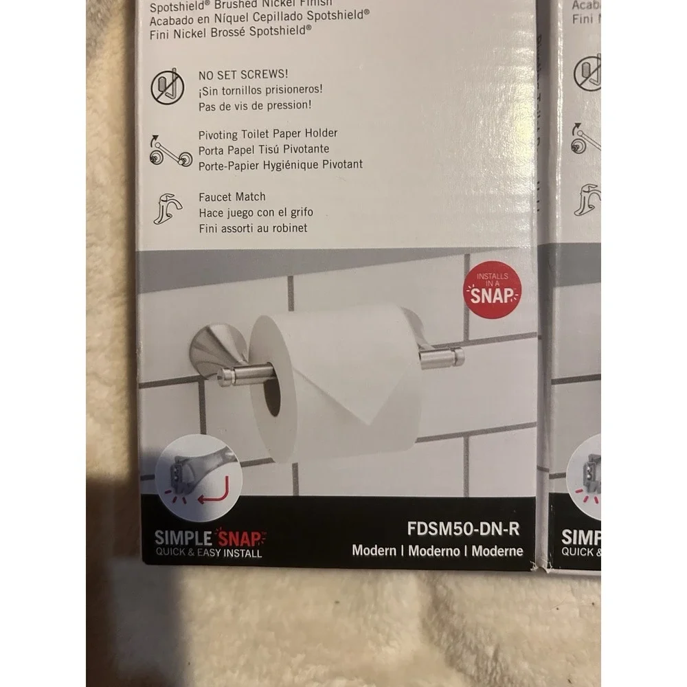 Lot Of Two Delta Foundations Fdms50-dn-r Toilet Paper Holder Brushed Nickel