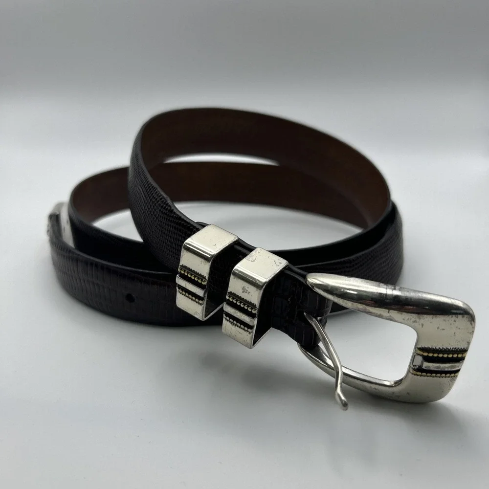 Johnston & Murphy Lizard Grain Brown Belt 38