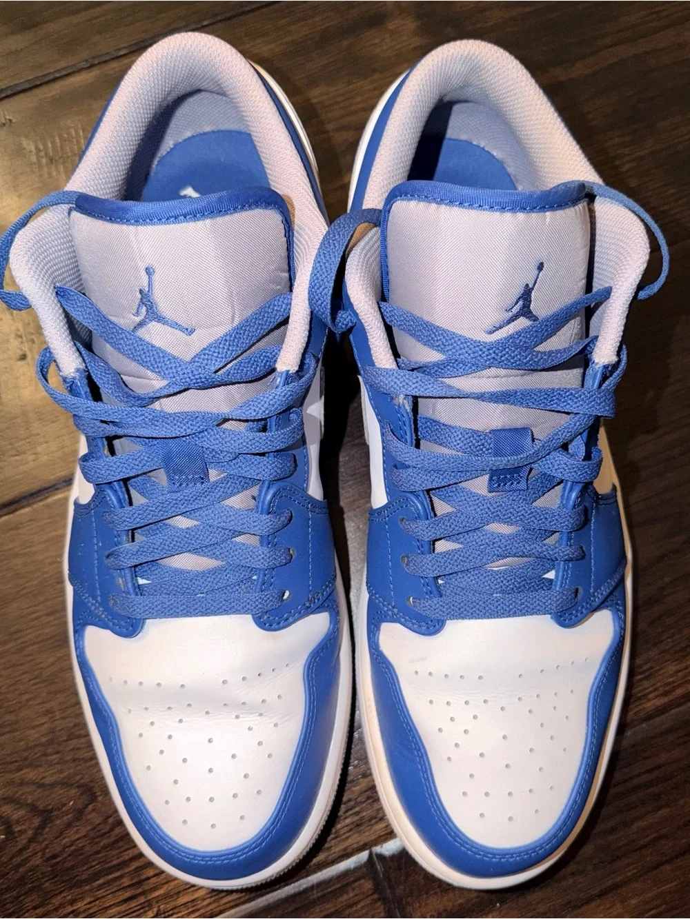 Pre-owned Mens Size 12 Nike Air Jordan 1 Low-True Blue Cement Sneakers