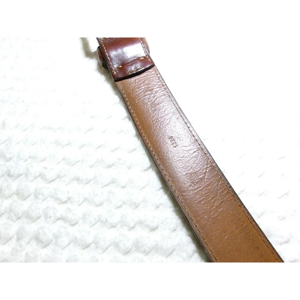 Polo Ralph Lauren Mens Brwn Leather Belt Silver Buckle 405191717-236 Size 40/100