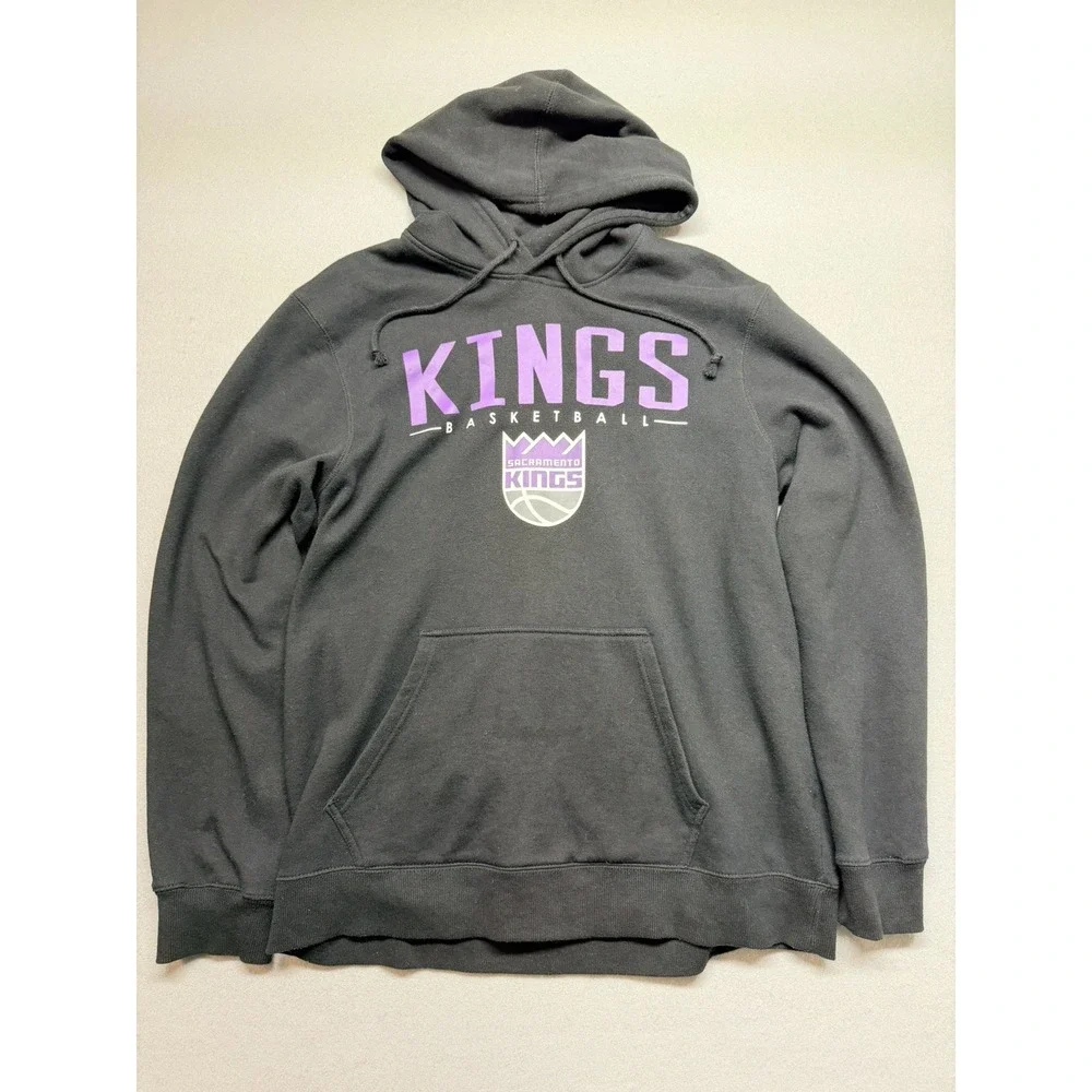 Sacramento Kings Hoodie Mens Black‎ NBA Basketball Sweatshirt Size XL