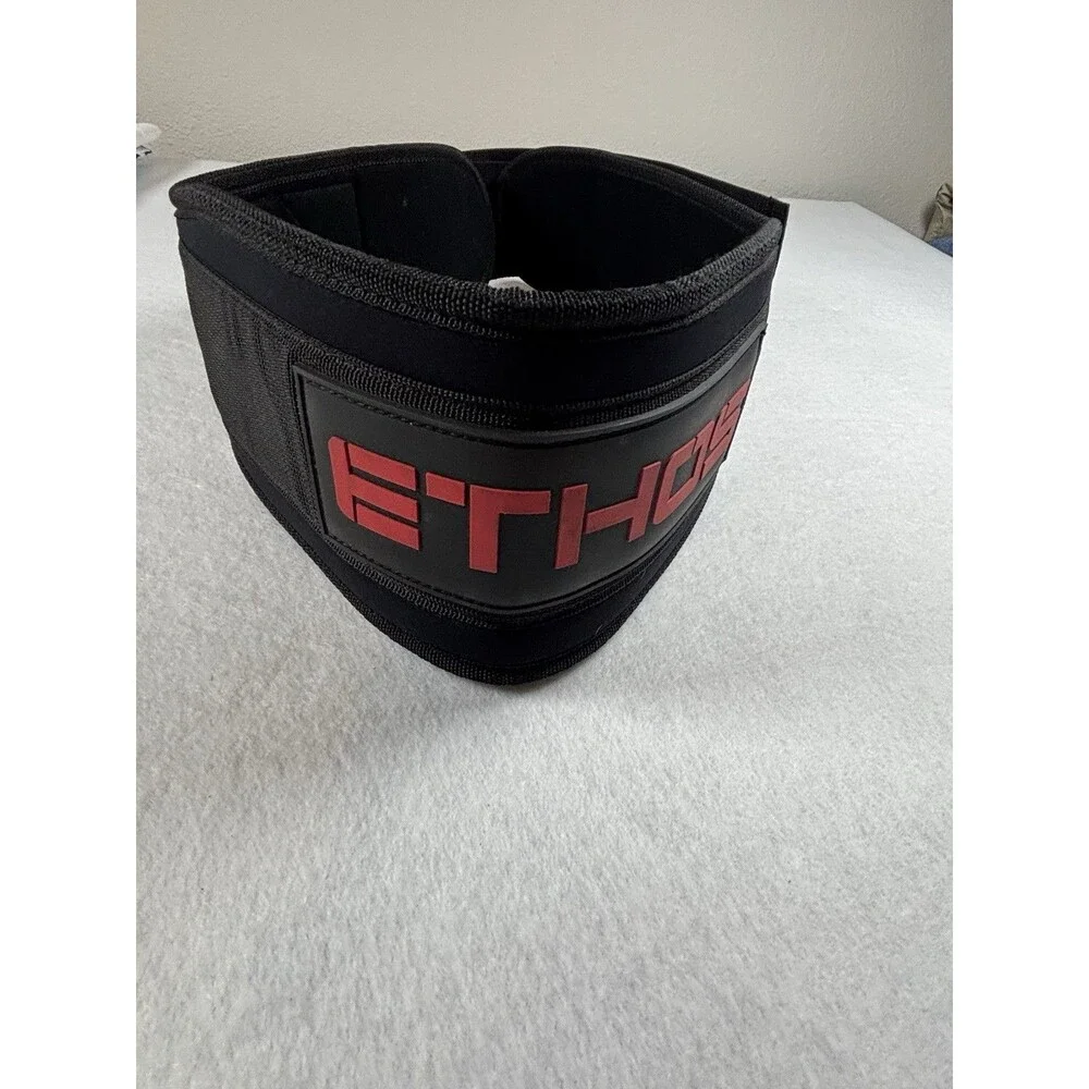 ETHOS Axis Weightlifting Belt Size Large 34-38 Black Nylon Gym CrossFit EUC