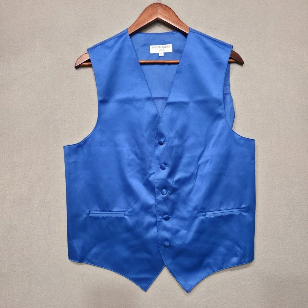 Vesuvio Napoli in‎ Italy Men's Blue Tuxedo Vest Size Medium