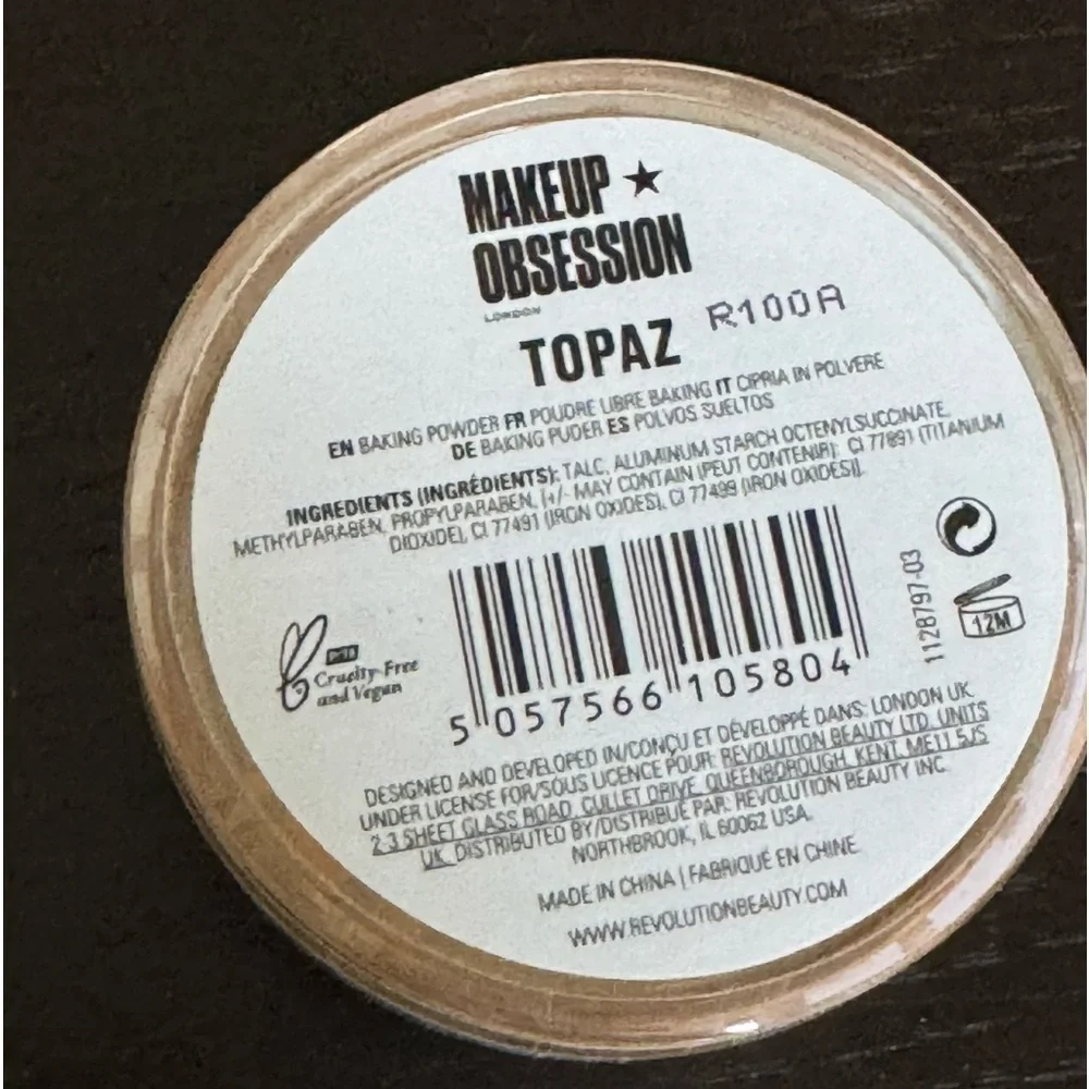 New Bundle of Two Makeup Revolution Obsession Pure Bake Baking Powder, Topaz